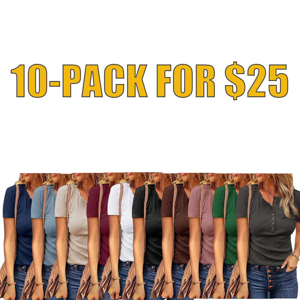Women’s Henley V-Neck Knit Top