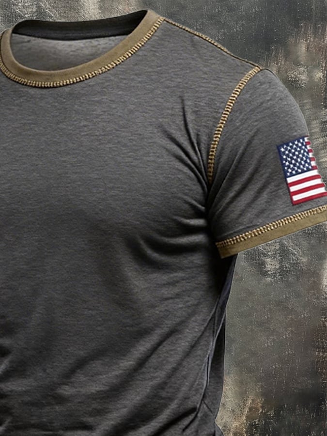Men's Retro Color Block Patriot T-shirt