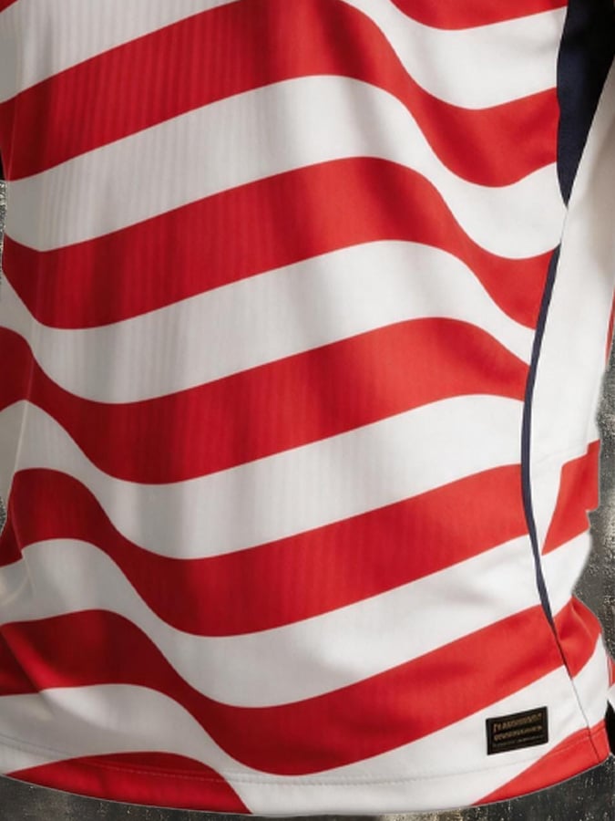 Men's Retro Patriotic Color-Block Short-Sleeve Polo Shirt