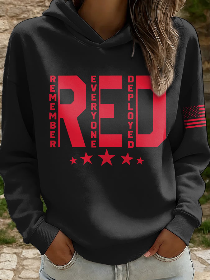 Women's Casual Red Friday Print Sweatshirt