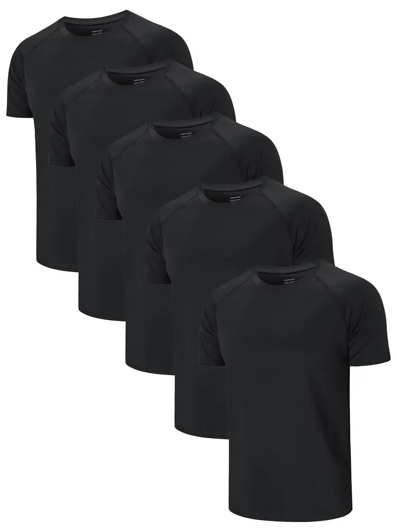 🔥Men’s Quick-Dry Athletic Tees – 5-Pack Only $24!