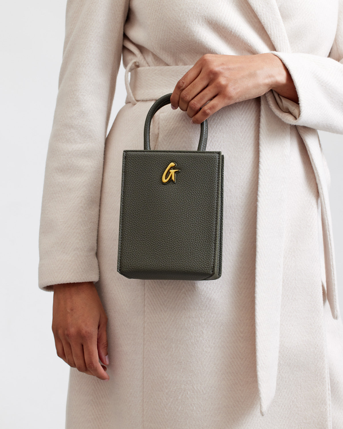 MINI PEBBLE TOTE - OLIVE GREEN