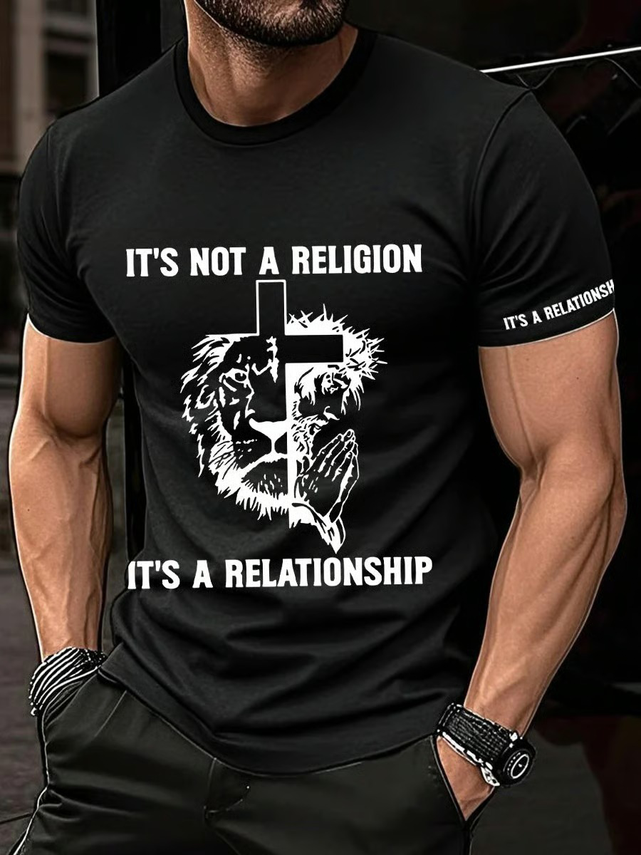 Men'S Faith  Print Casual Top