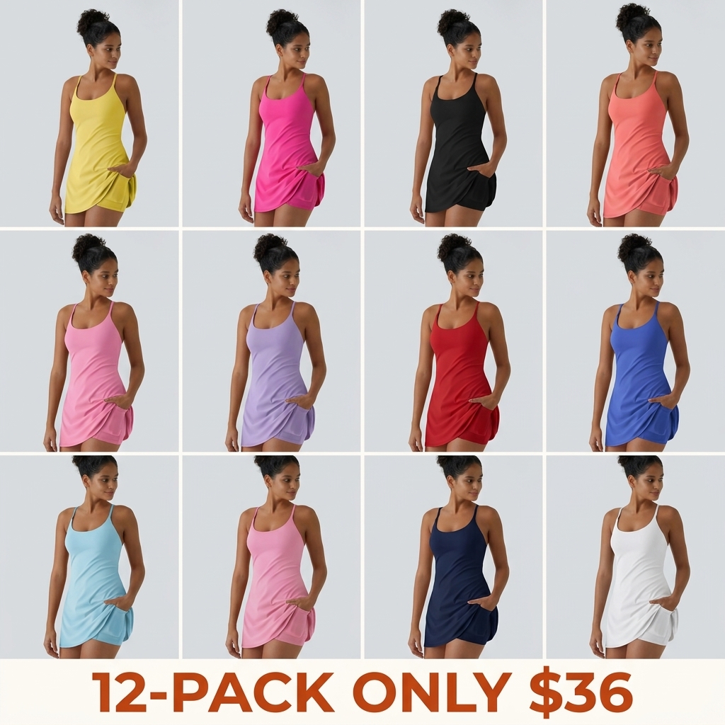 Open-back athletic dress—easy to put on and take off; suitable for spring wear and dance.