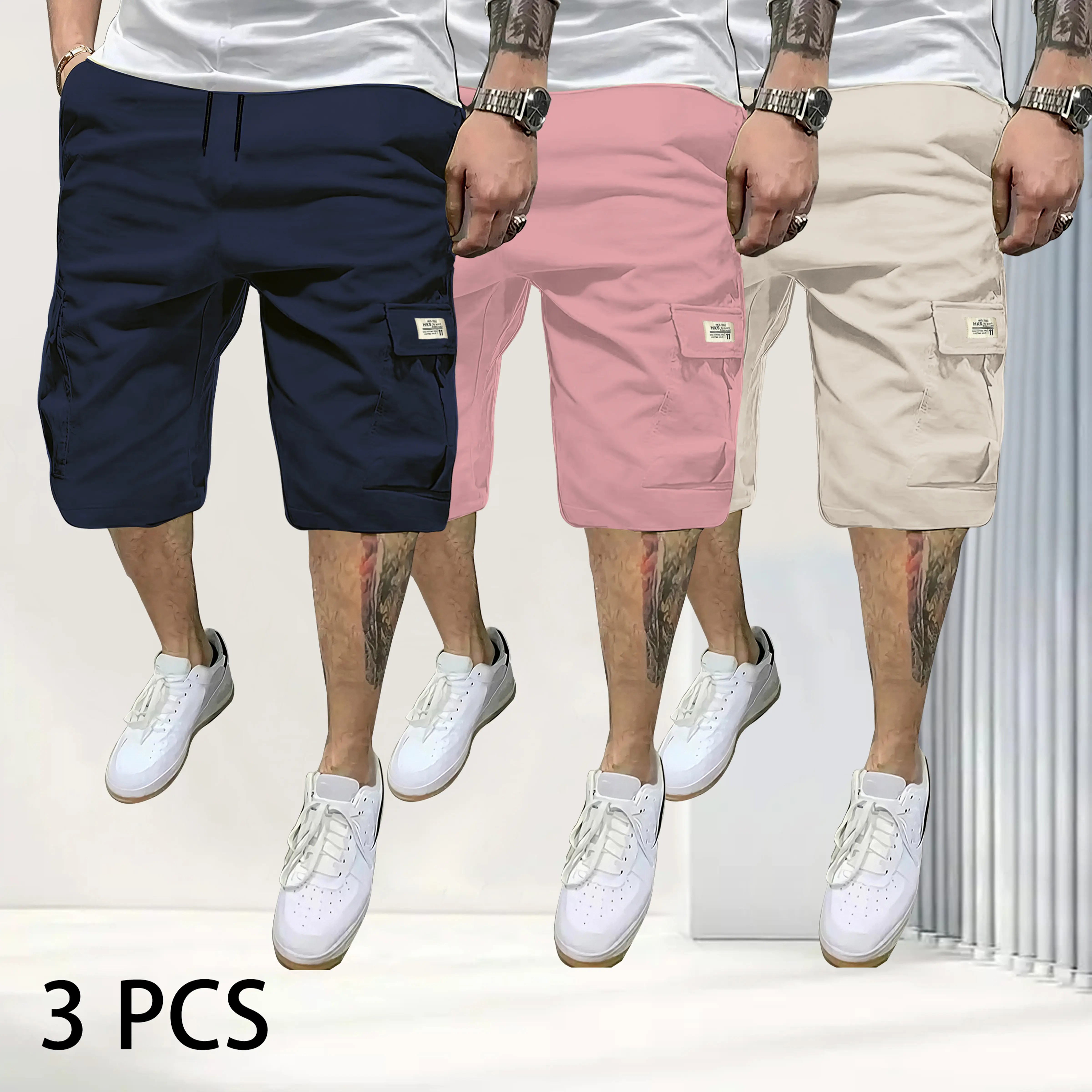 ⚡Limited Time Deal🔥7-Pack Men's Casual Summer Shorts – Drawstring Lightweight Multi-Pocket Everyday Shorts