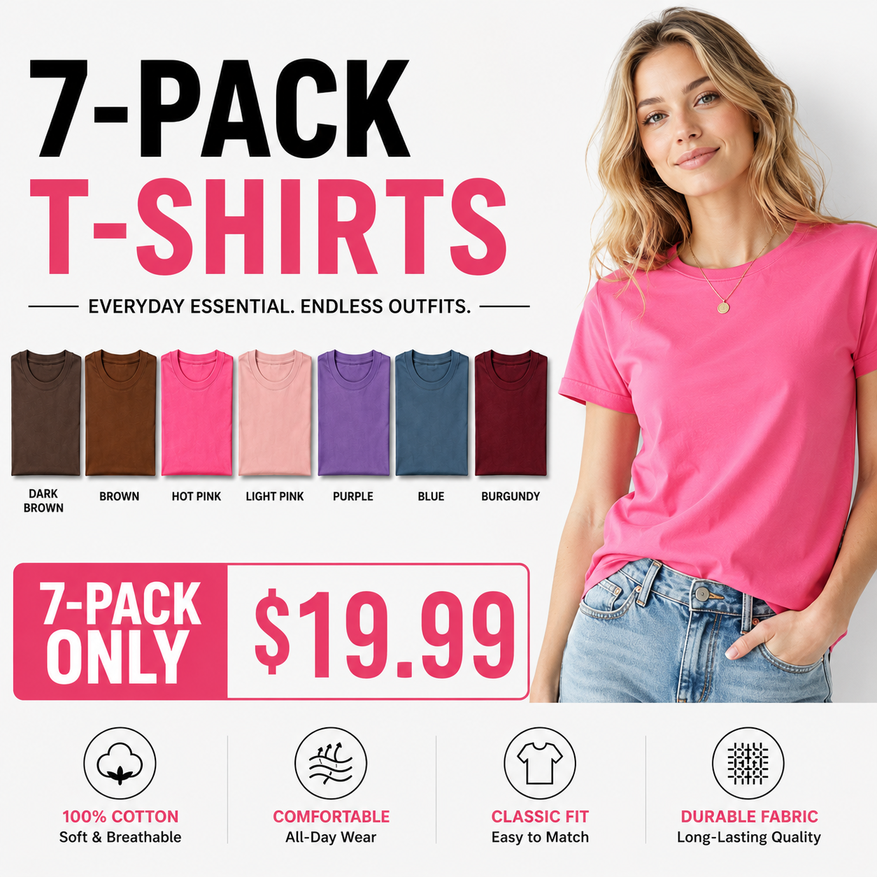 Women's Summer Short-Sleeve Base Layer – Solid Color Crew Neck Casual T-Shirt