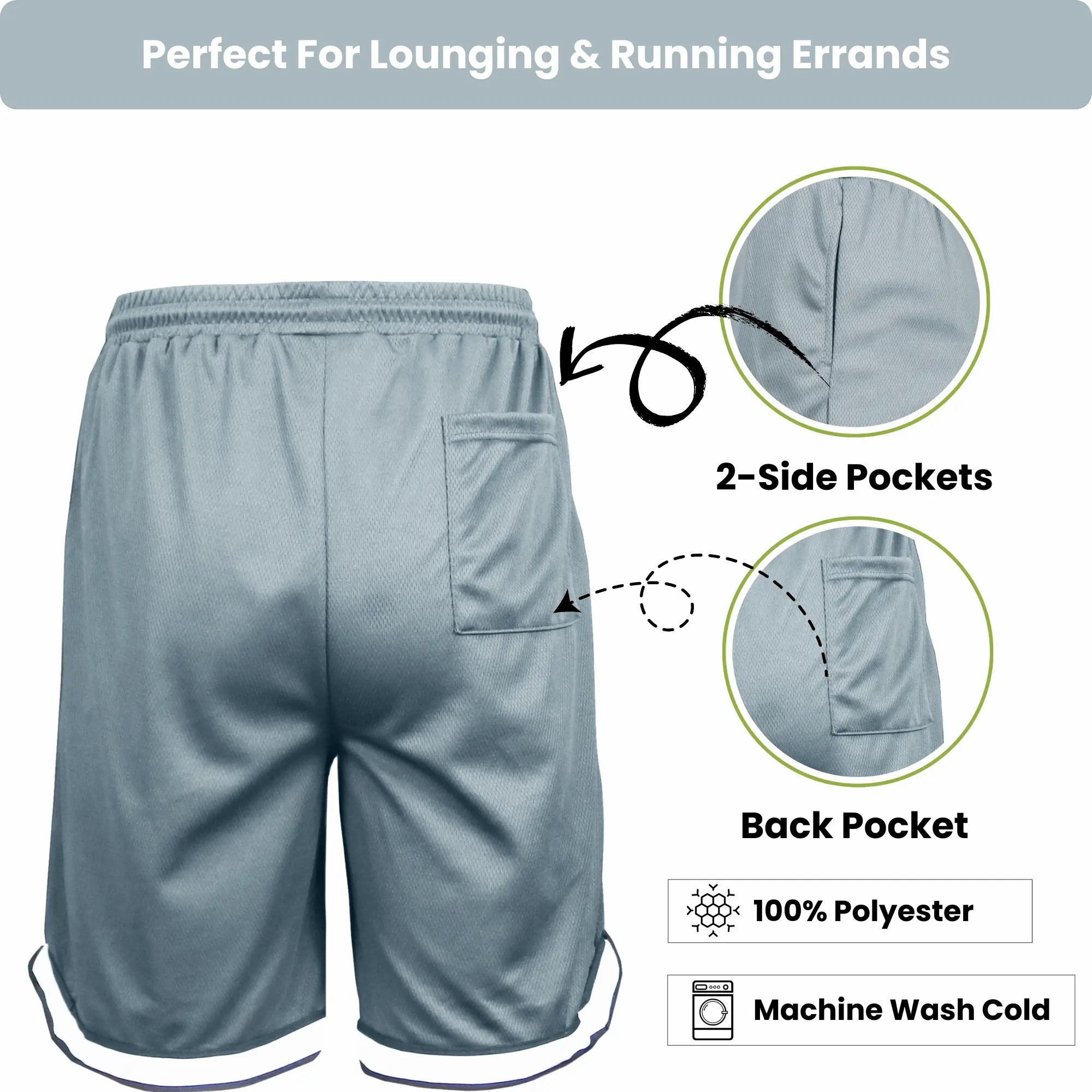 Men's 5-Pack Moisture Wicking Mesh Shorts – Active Performance Athletic Bottoms