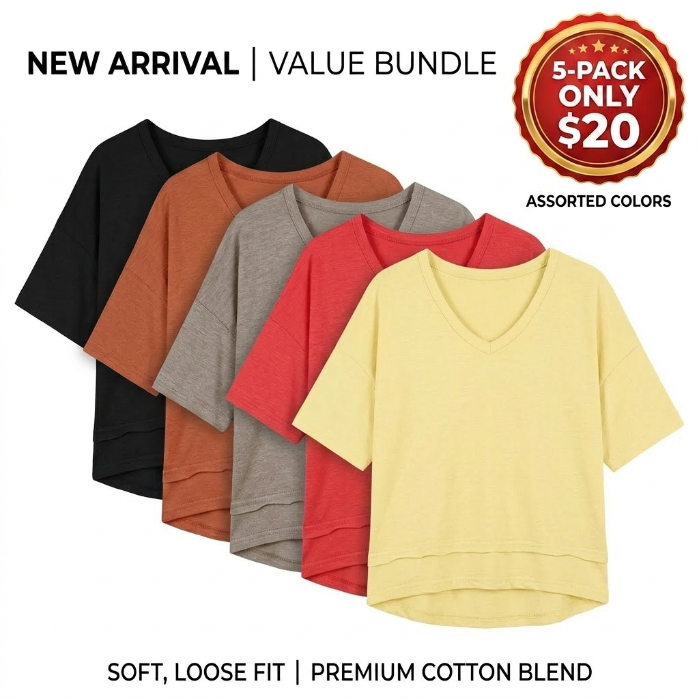 Women's Summer V Neck T Shirts Casual Short Sleeve Flowy Tops