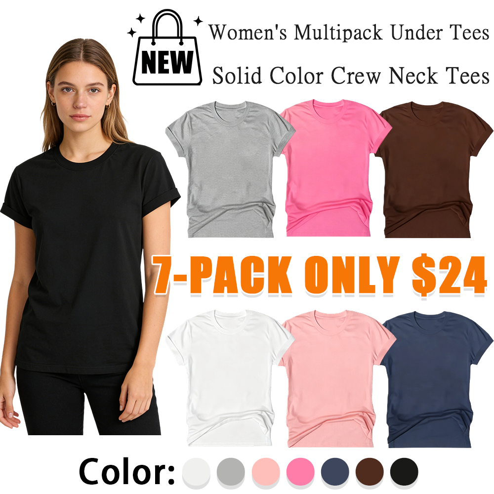 Women's Solid Crew Neck Short Sleeve Tees