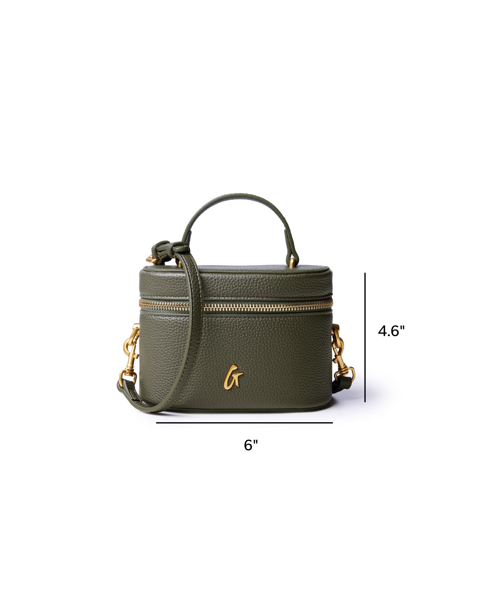 MINI PEBBLE VANITY BAG - OLIVE GREEN