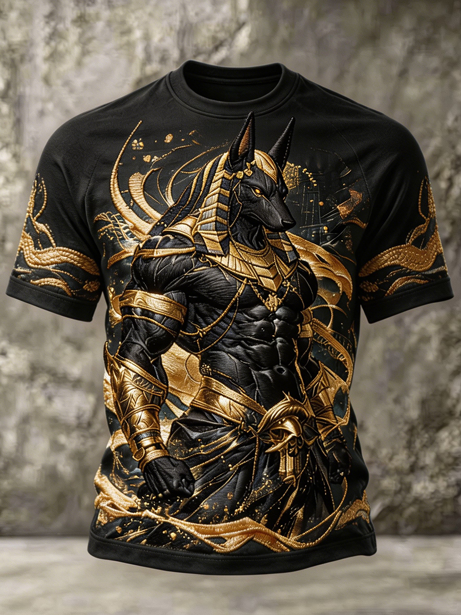 Men's Egyptian Mythology Anubis Art Print Casual T-Shirt