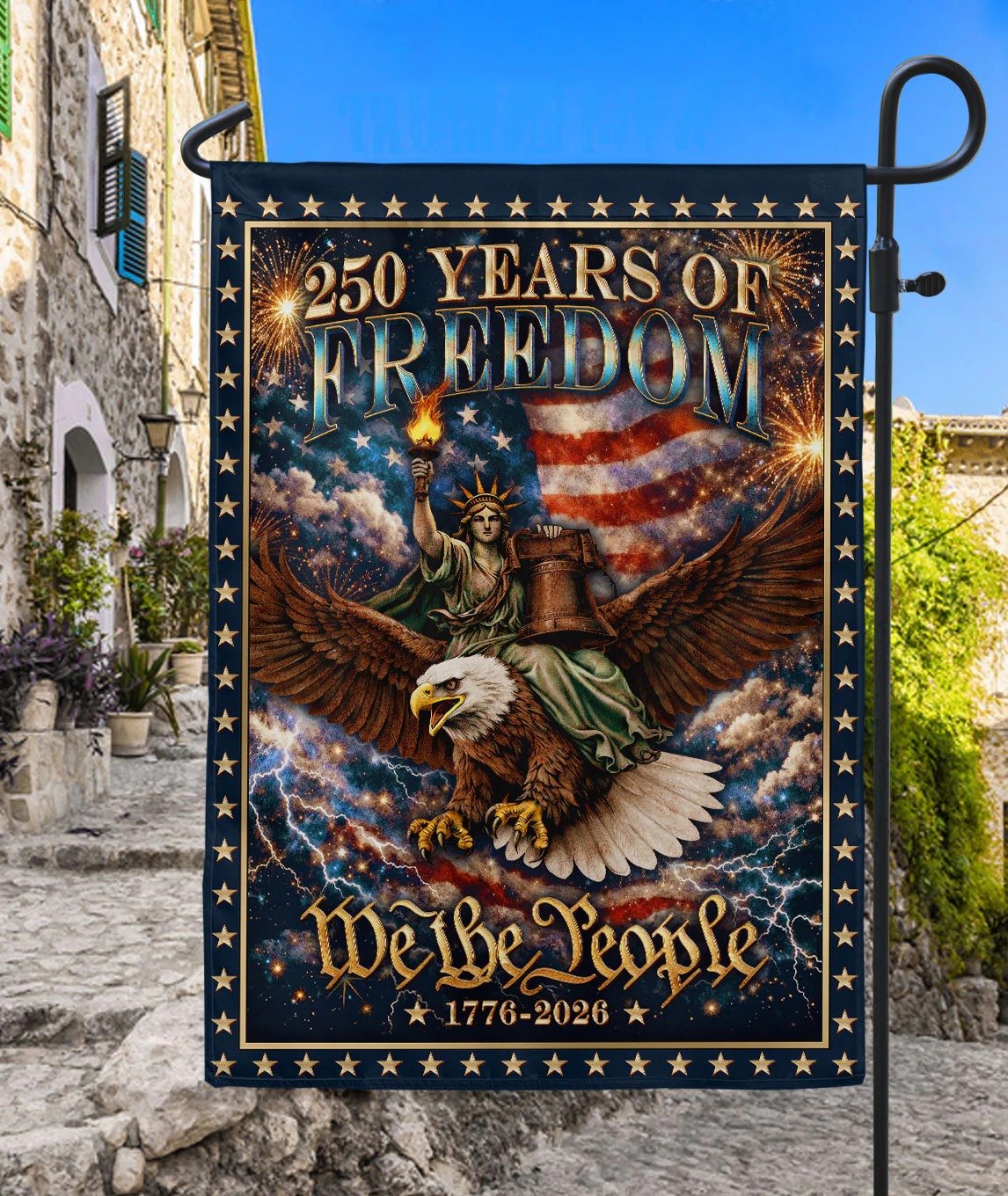 USA 250Th Anniversary 1776–2026 House Flag – We The People Statue