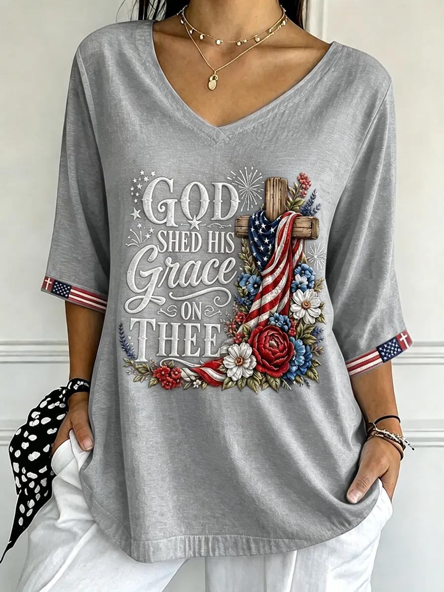 Women's Casual Faith Graphic Print T-Shirt