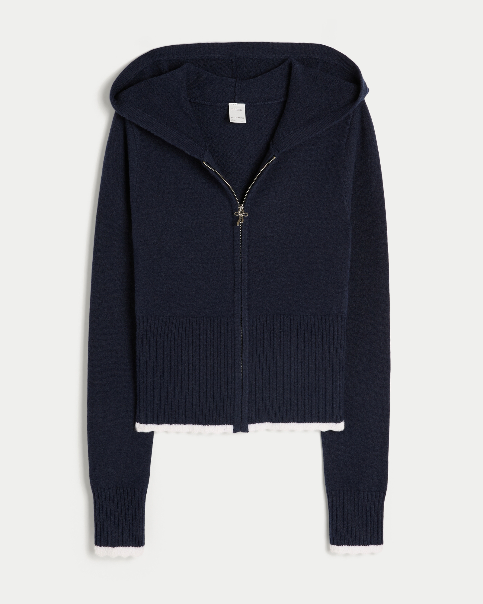 Gilly Hicks Cable-Knit Zip-Up Hoodie Sweater
