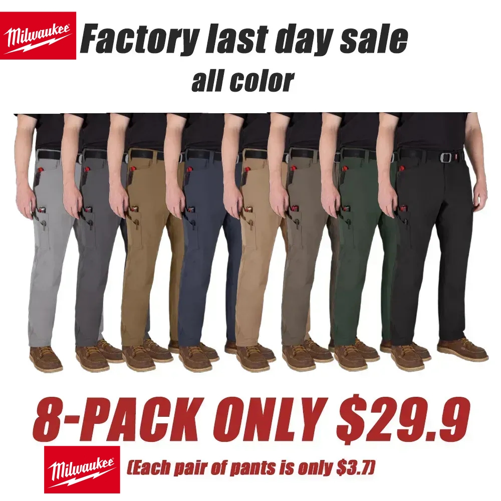 Men's 8-PACK FREEFLEX Tech Work Pants with 7 Pockets