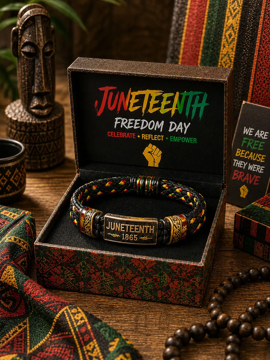 American Vintage Juneteenth Freedom Day 1865 Braided Bracelet