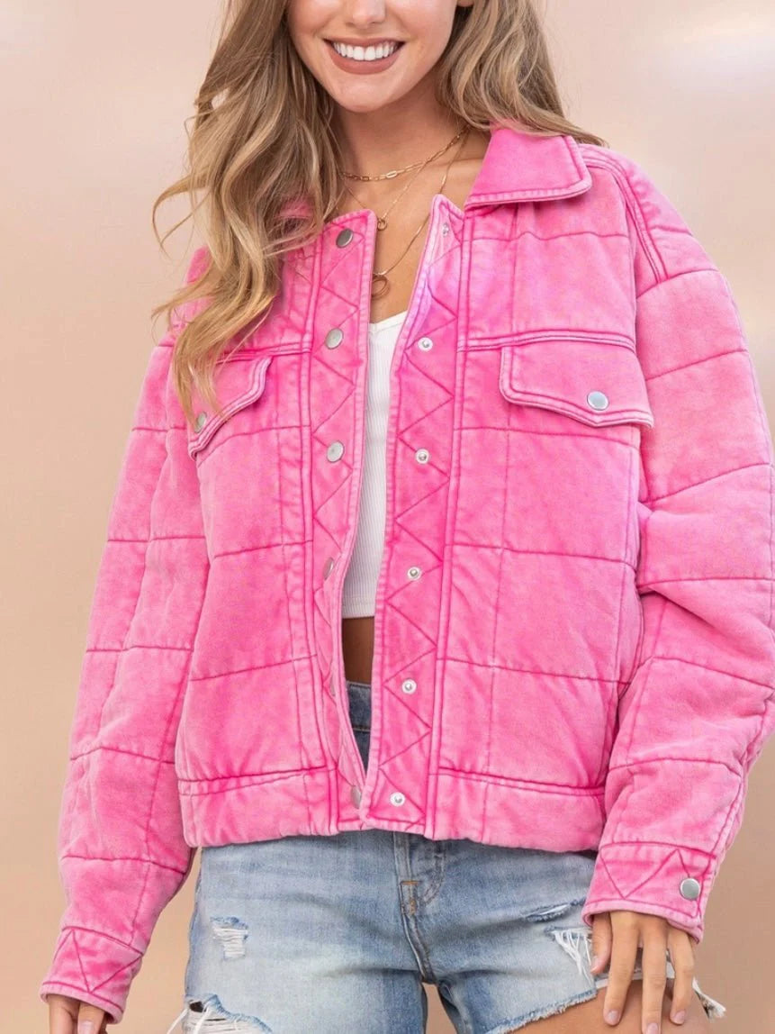 Stone Washed Quilted Jacket