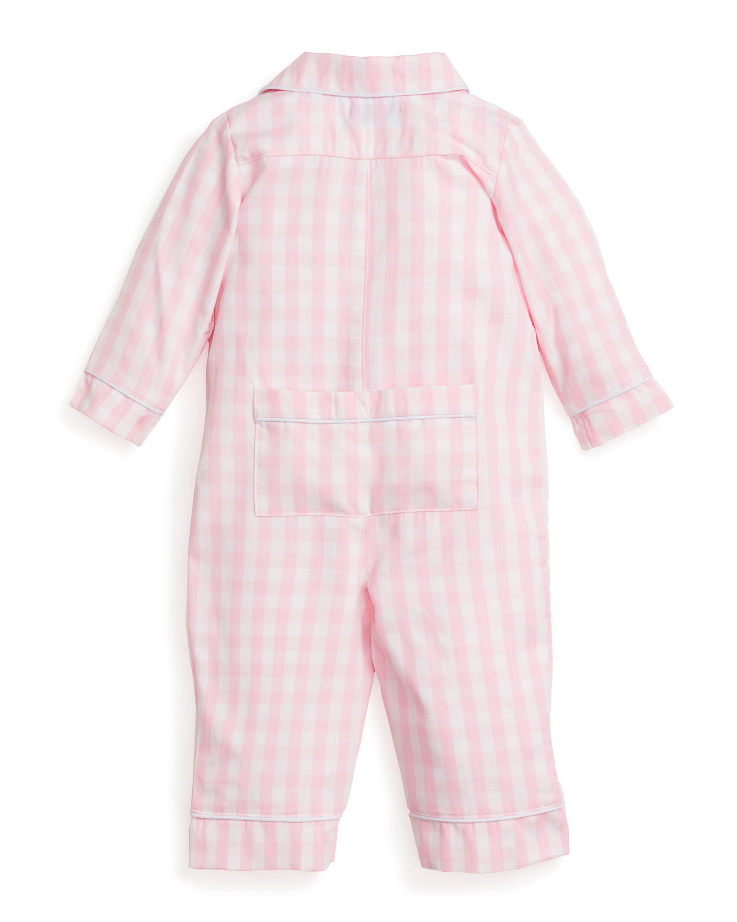 Baby's Twill Classic Romper in Pink Gingham