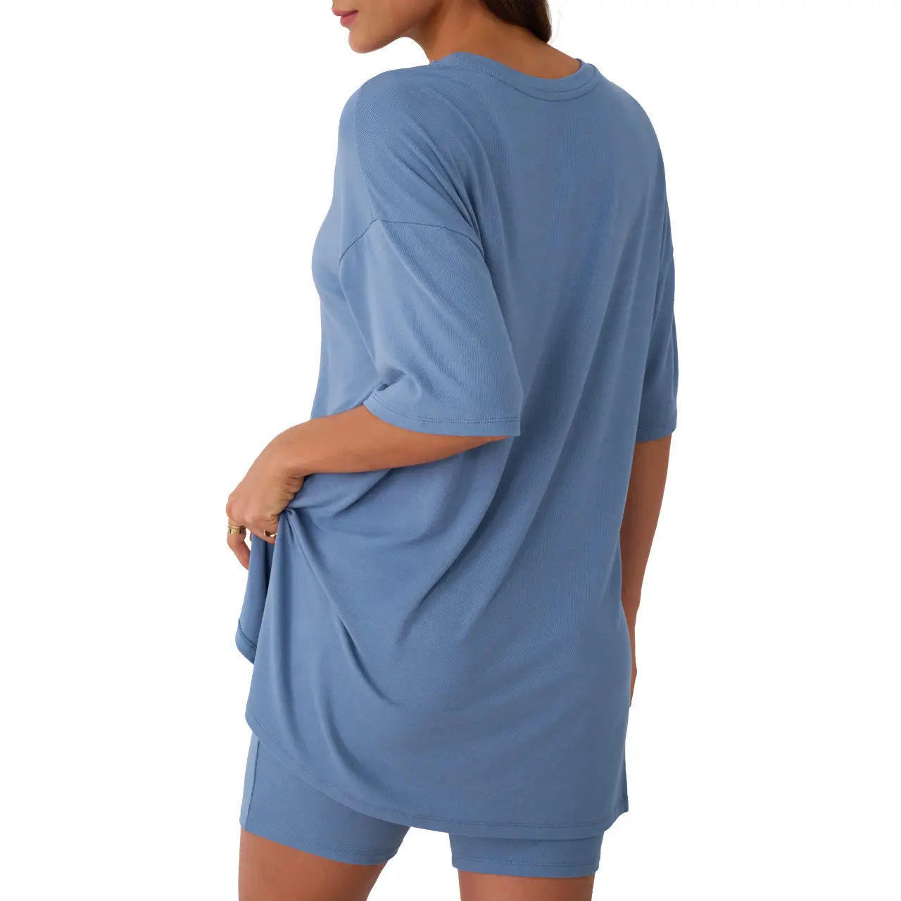 🔥Women's Two Piece Lounge Set Summer Casual Oversized Shirts Biker Shorts