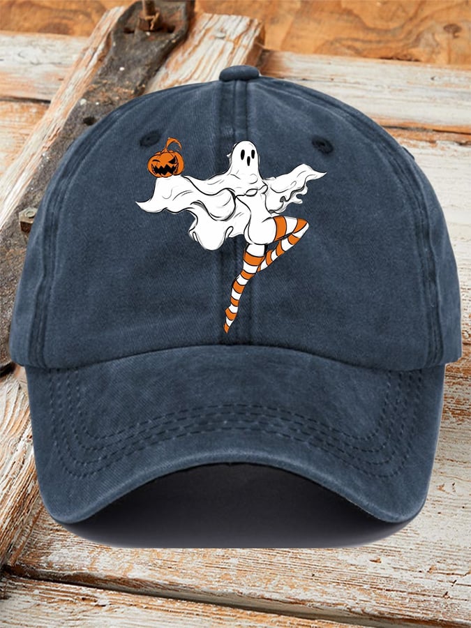 Retro Ghost Print Baseball Cap