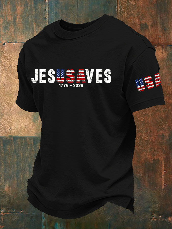 Men'S Jesus Saves Patriotic T-Shirt