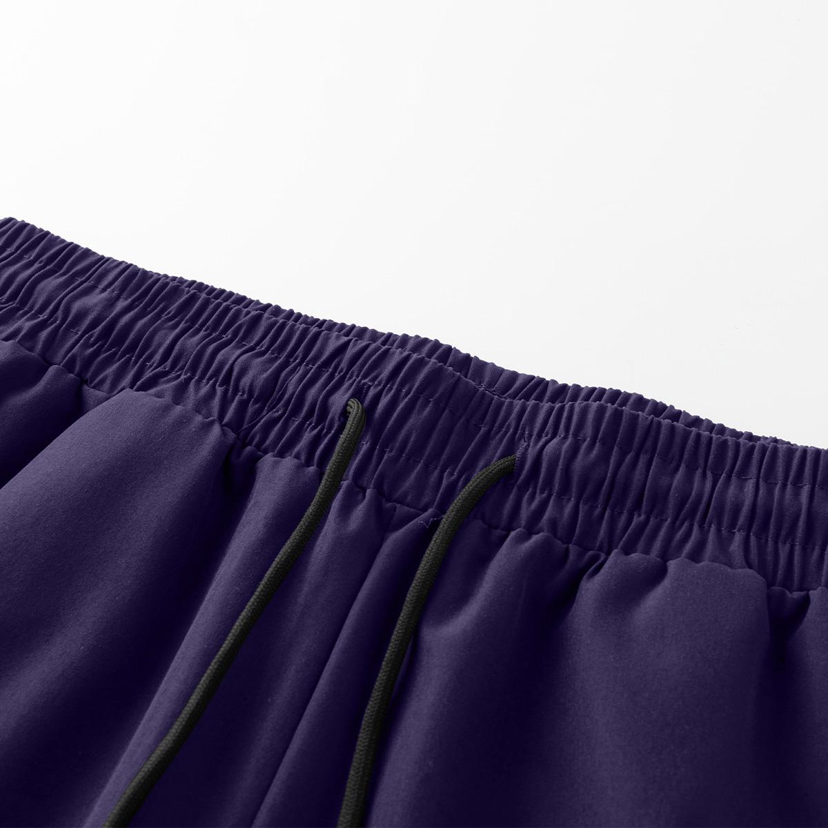 Men's High-Street Style Color-Block Spliced ​​Wide-Leg Pants with Side Stripes and Drawstrings
