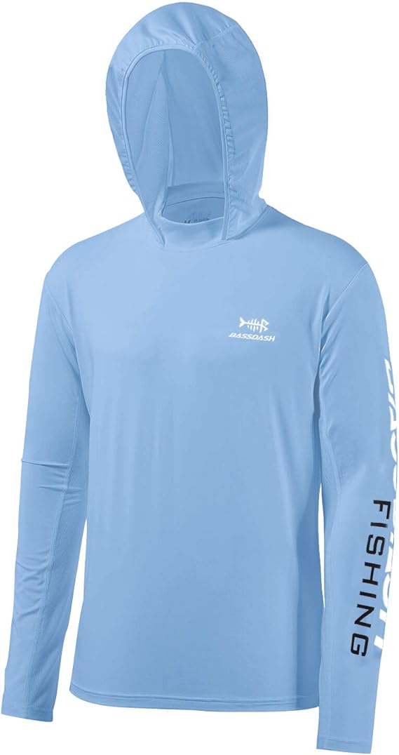 Men's UPF 50+ UV Sun Protection Long Sleeve Fishing Hoodie - Lightweight Performance Hooded Shirt