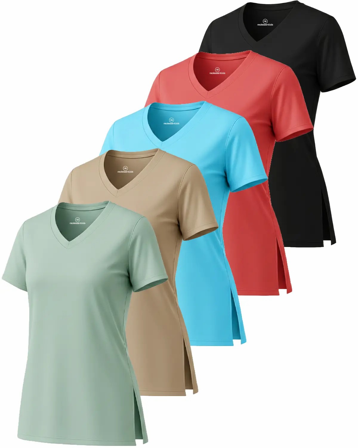 🏃 Women's 5-Pack V-Neck Active T-Shirts