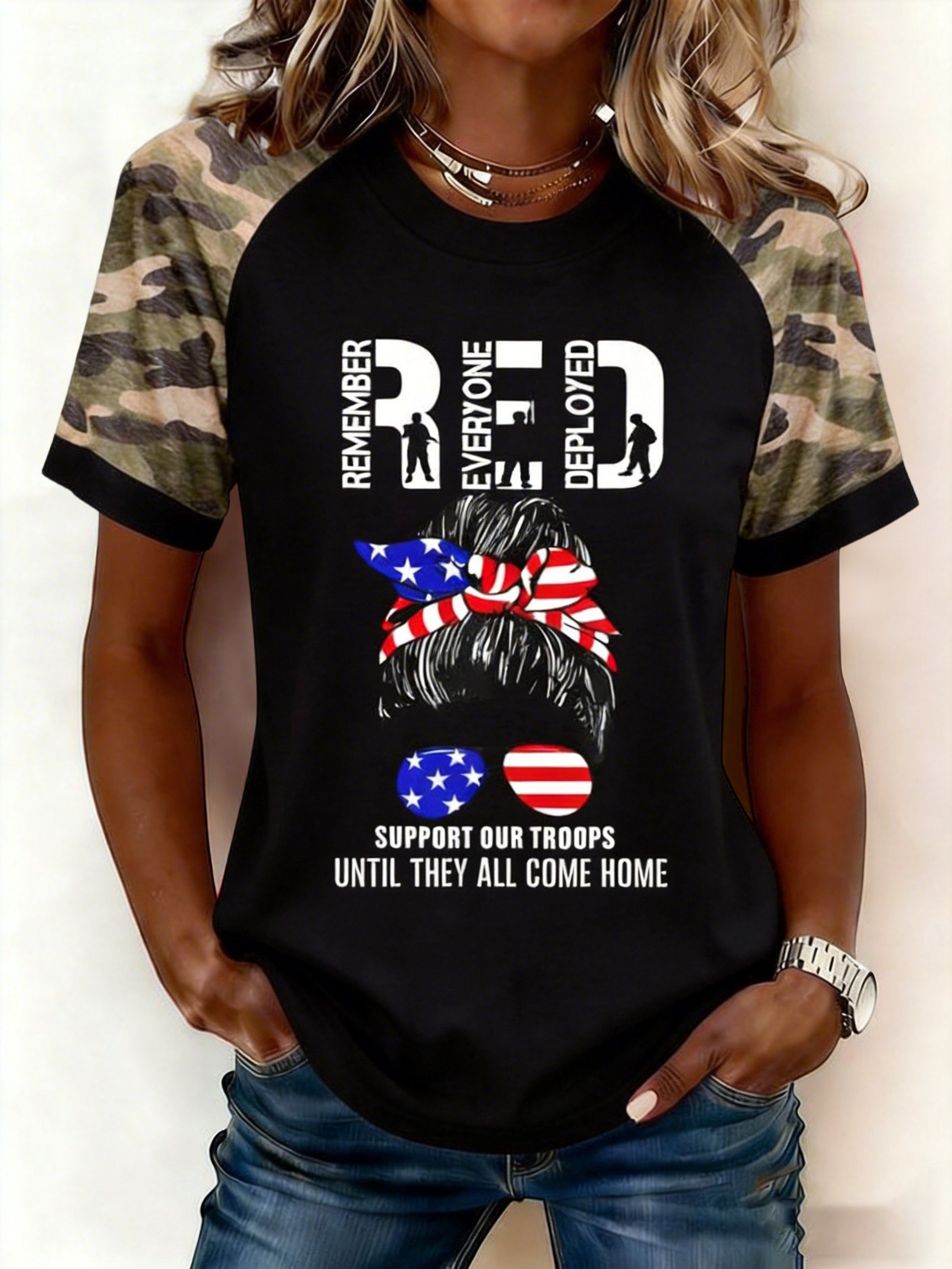 Women's Red Friday Print T-Shirt