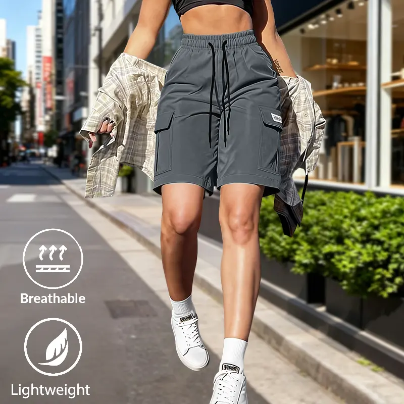 Women’s Cargo Shorts For Summer With Elastic Waistband