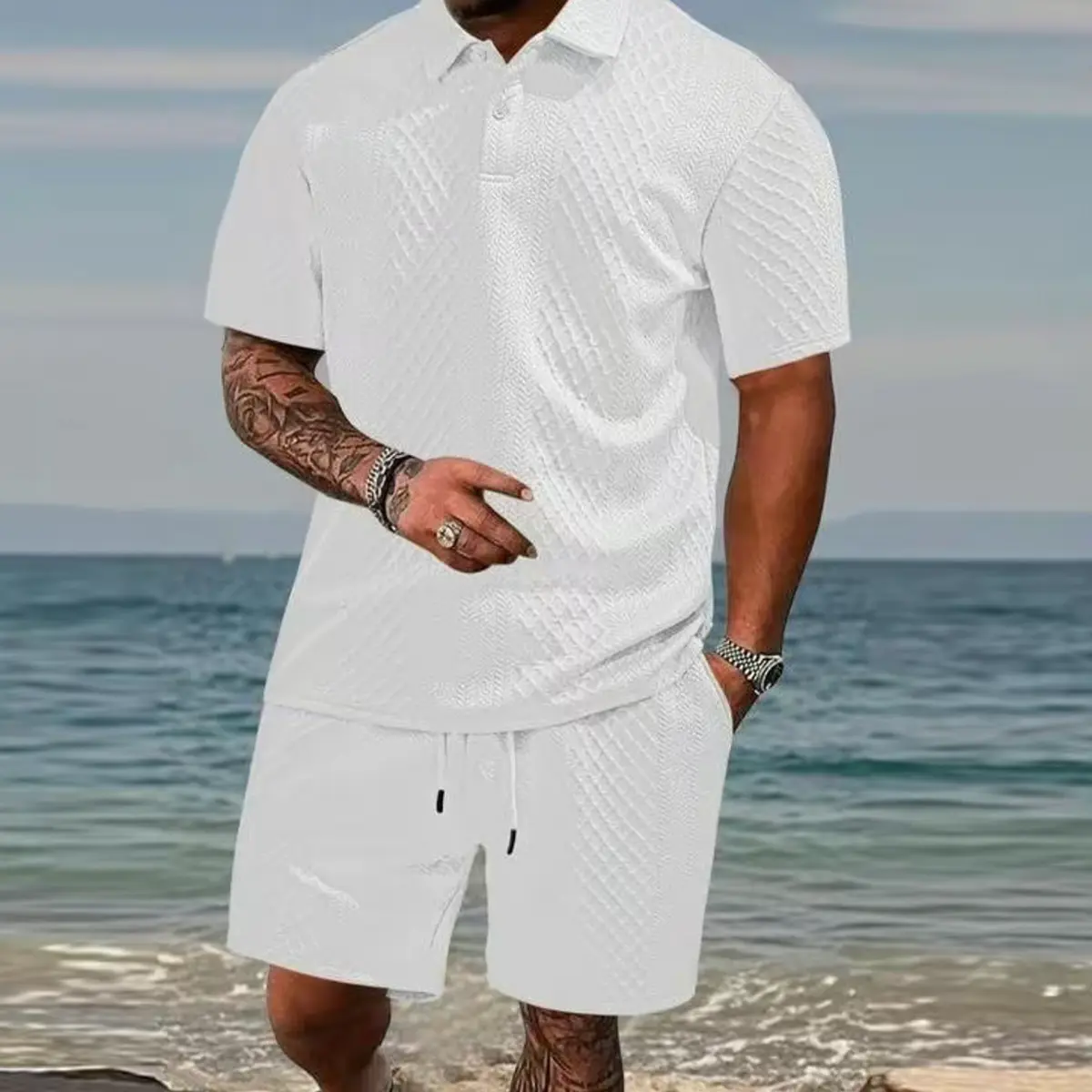 Men’s Relaxed Summer Polo & Shorts Set