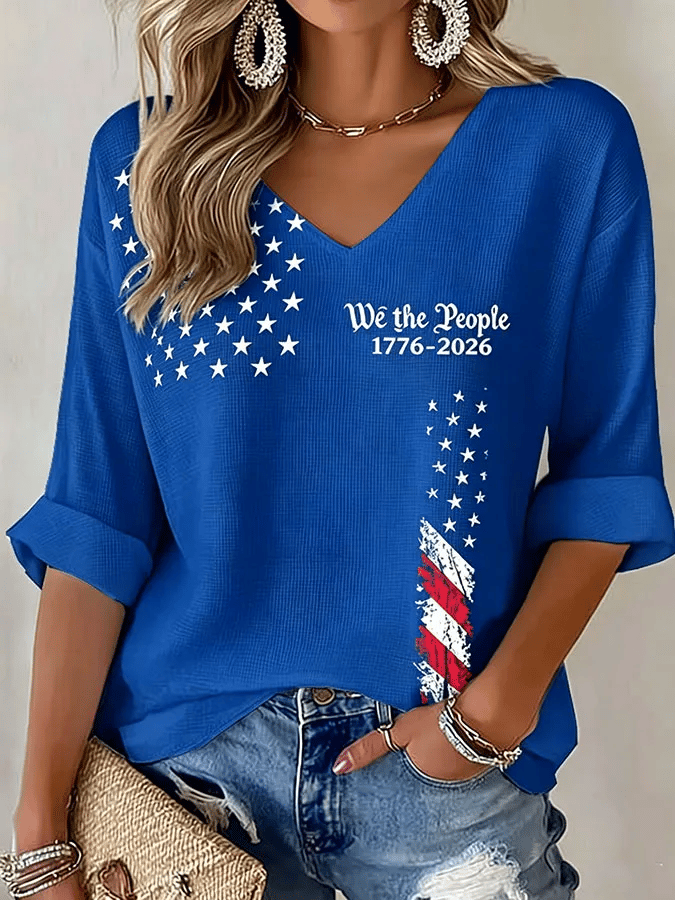 Women's Independence Day We The People 1776-2026 Print T-Shirt