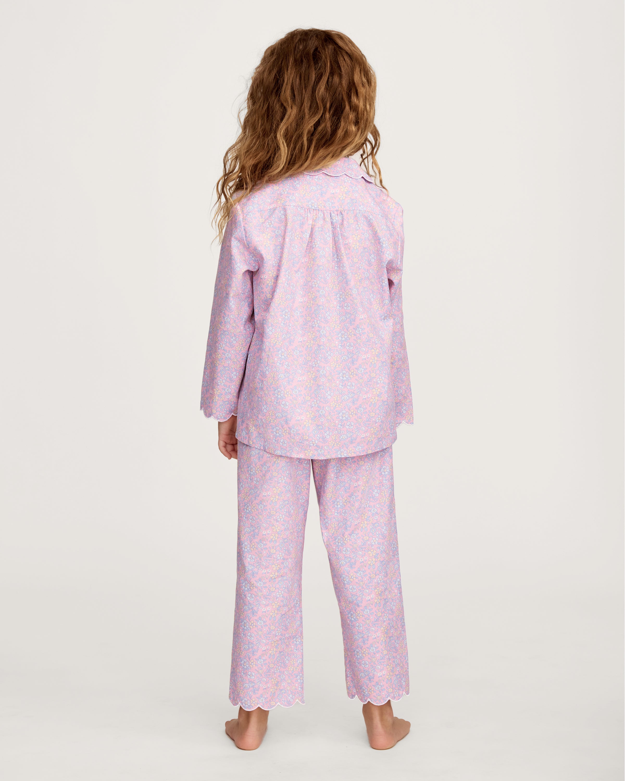 Kid's Twill Colette Pajama Set in Fleur Blush