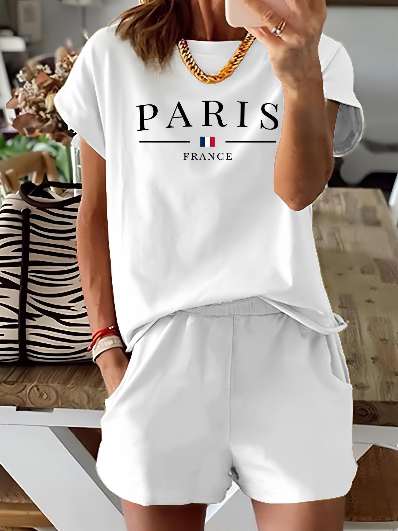 🔥Women’s Summer Graphic Tee & Shorts Lounge Set
