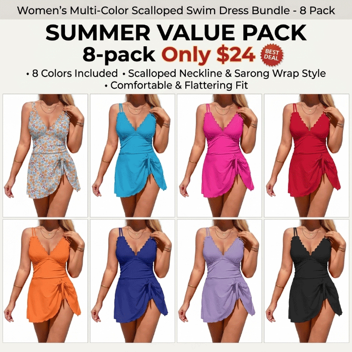 One Piece Swimdress Swimsuits for Women Tummy Control Swim Dress Tie Knot Skirt Swimming Bathing Suit Girls