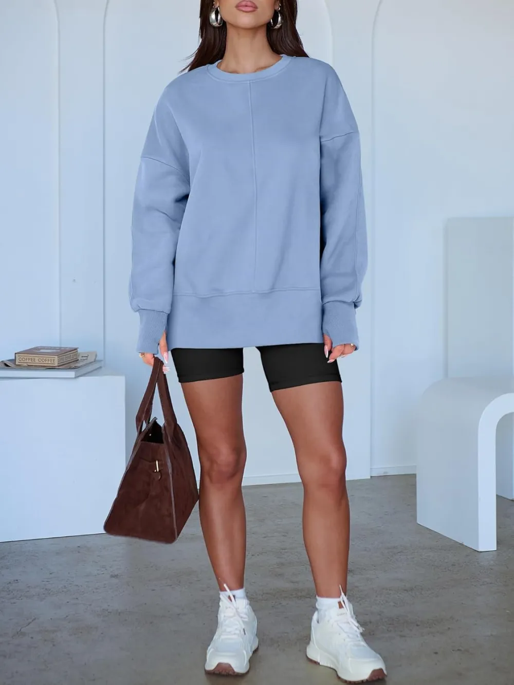 Women Oversized Sweatshirts Thumbhole Long Sleeve Hoodies Shirts