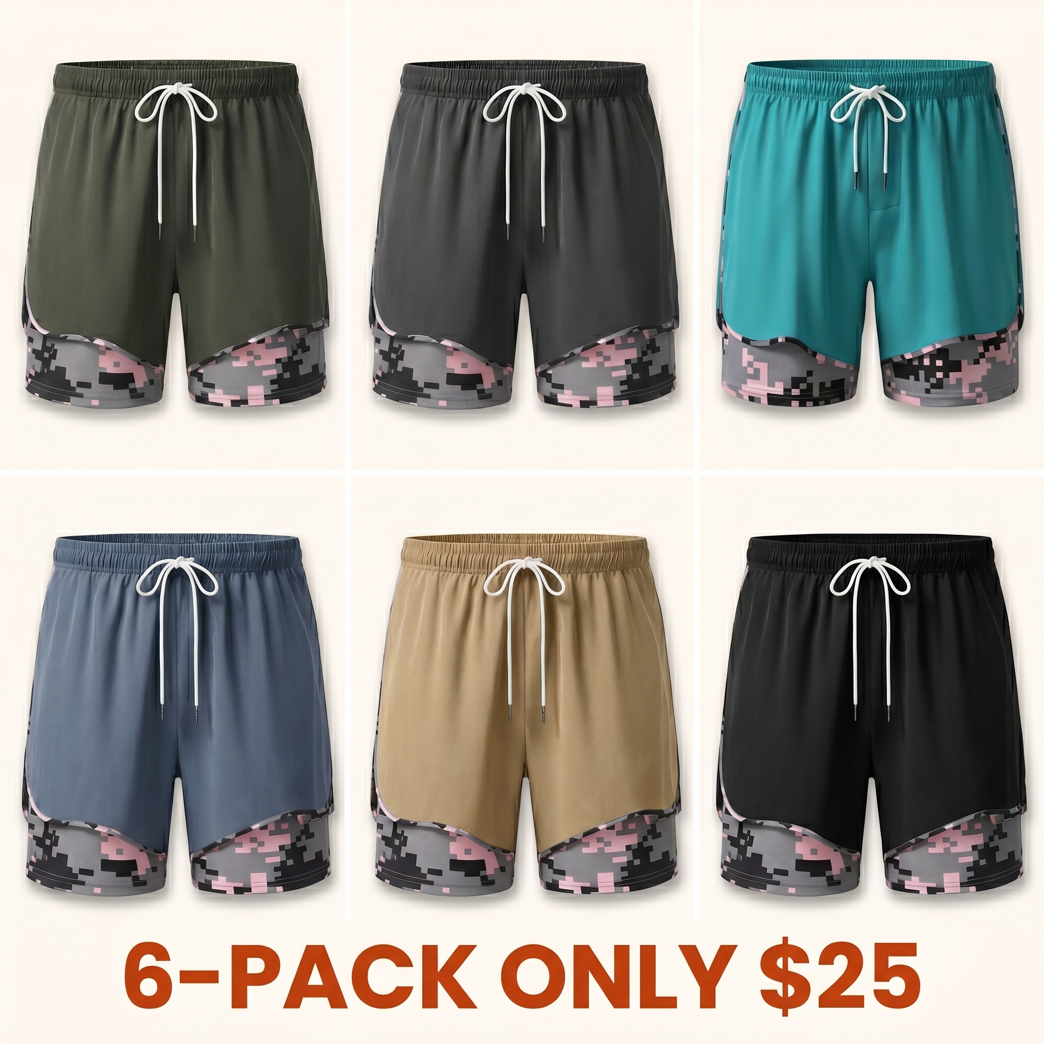 Women's Double-Layer Anti-Exposure Stretch Fitness Shorts