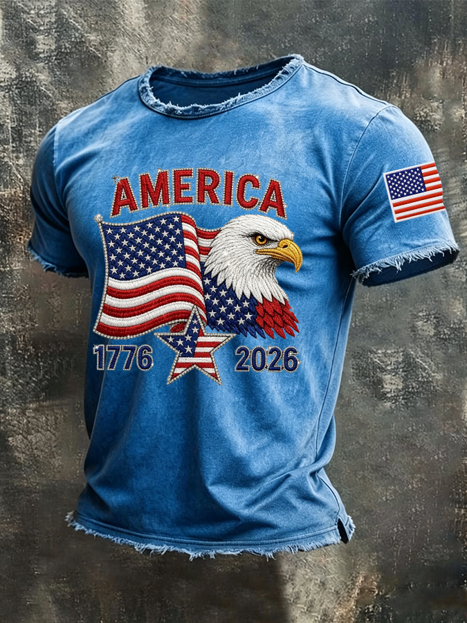 Men'S America Flag Printed Casual T-Shirt