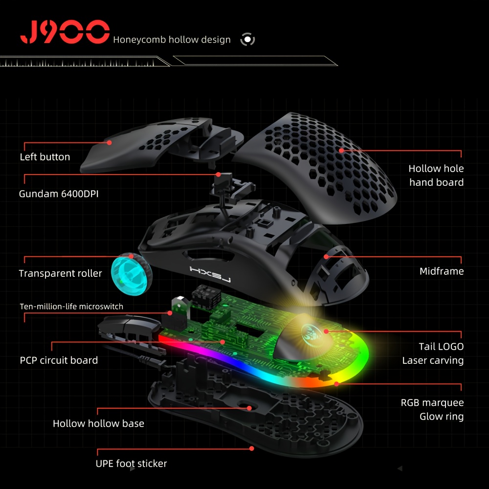 Wired Gaming With RGB Lighting Mouse