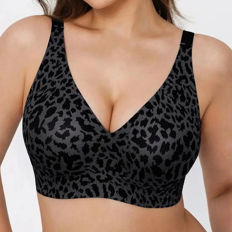 Jelly Wireless Womens Comfortable Wireless Bras Push Up Bralettes Seamless Tshirts Bras Deep V Everyday Bras