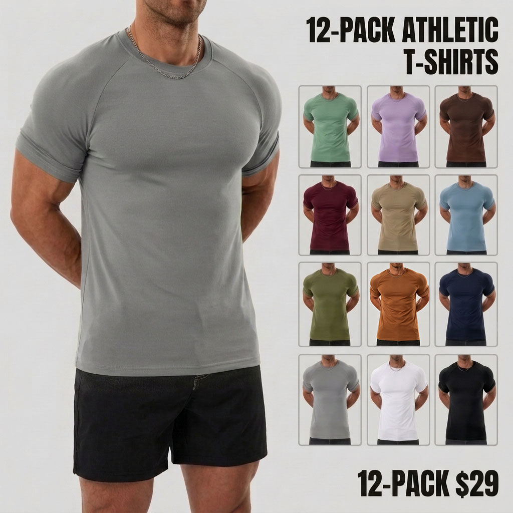 Men's Raglan Performance T-Shirt | Stretch Athletic Fit, Wrinkle-Resistant Everyday Tee