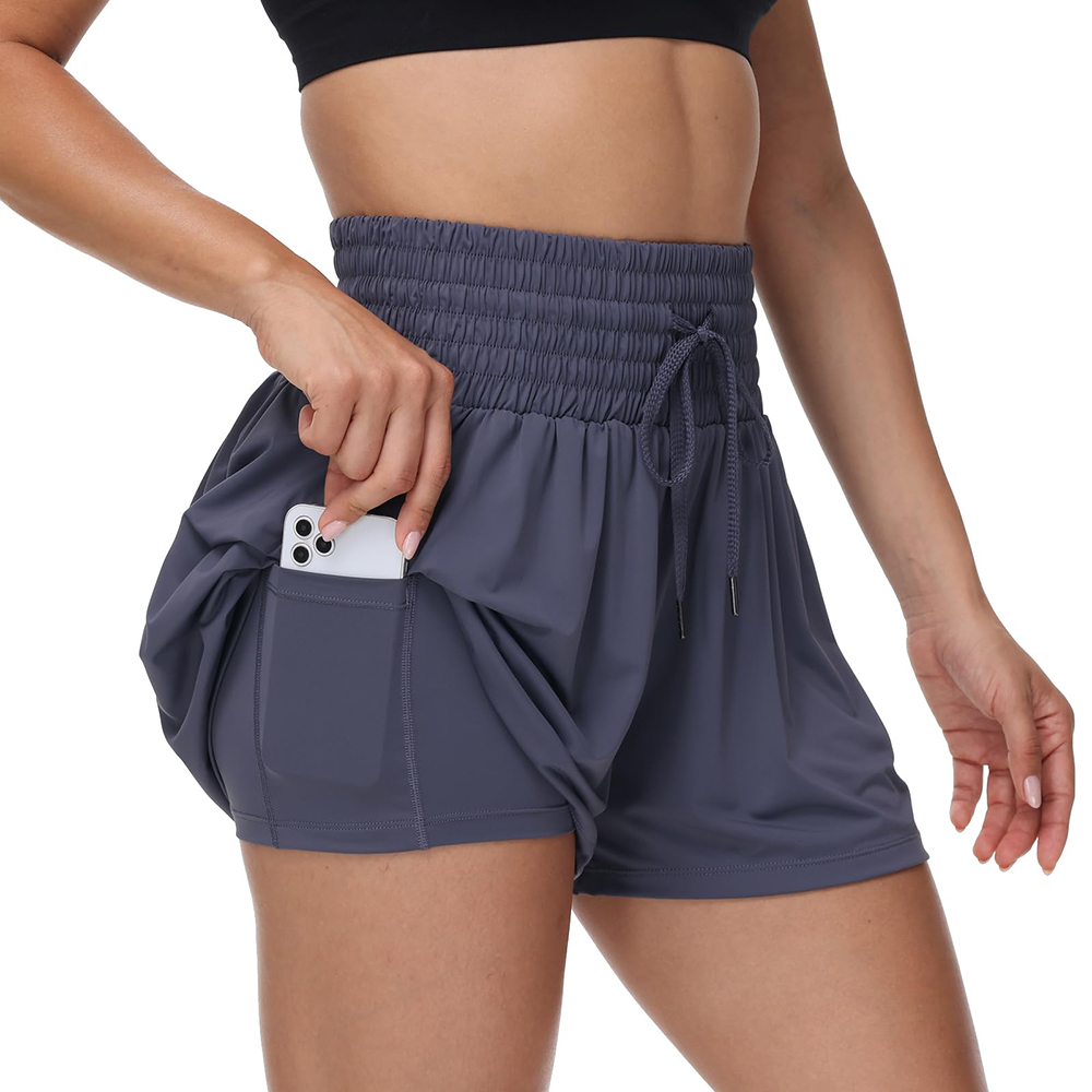 High Waisted 2-in-1 Flowy Athletic Shorts