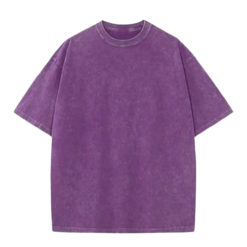 Retro Heavyweight Pure Cotton T-Shirt — Acid-Washed, Distressed, Loose-Fit Casual Top