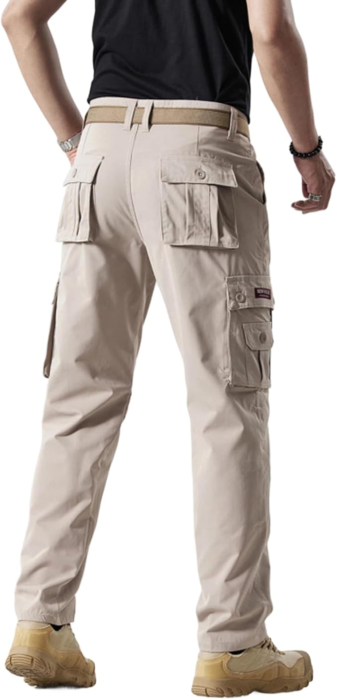 Men's Casual Cargo Pants, Workout Joggers, Relaxed Fit Stretch, Hiking Pants with Multi Pockets