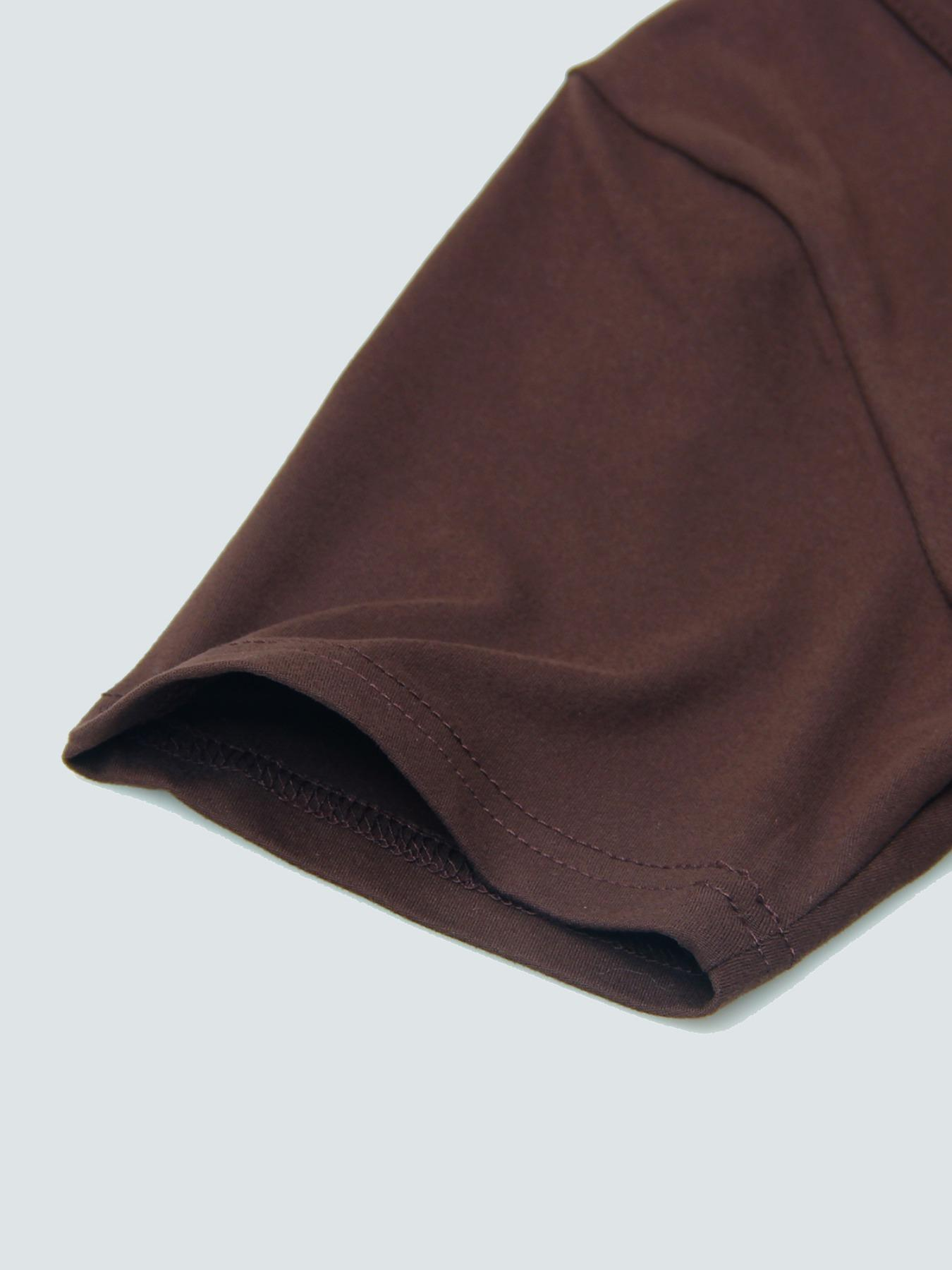 🔥🔥 Last Chance! 6 Pieces for $24.9, Today Only! 🔥Women's Long Coffee Color Dress, Casual Fitted Style, Large Round Neck Short Sleeve Pocket Sleepwear, Soft Fabric All Seasons Wear