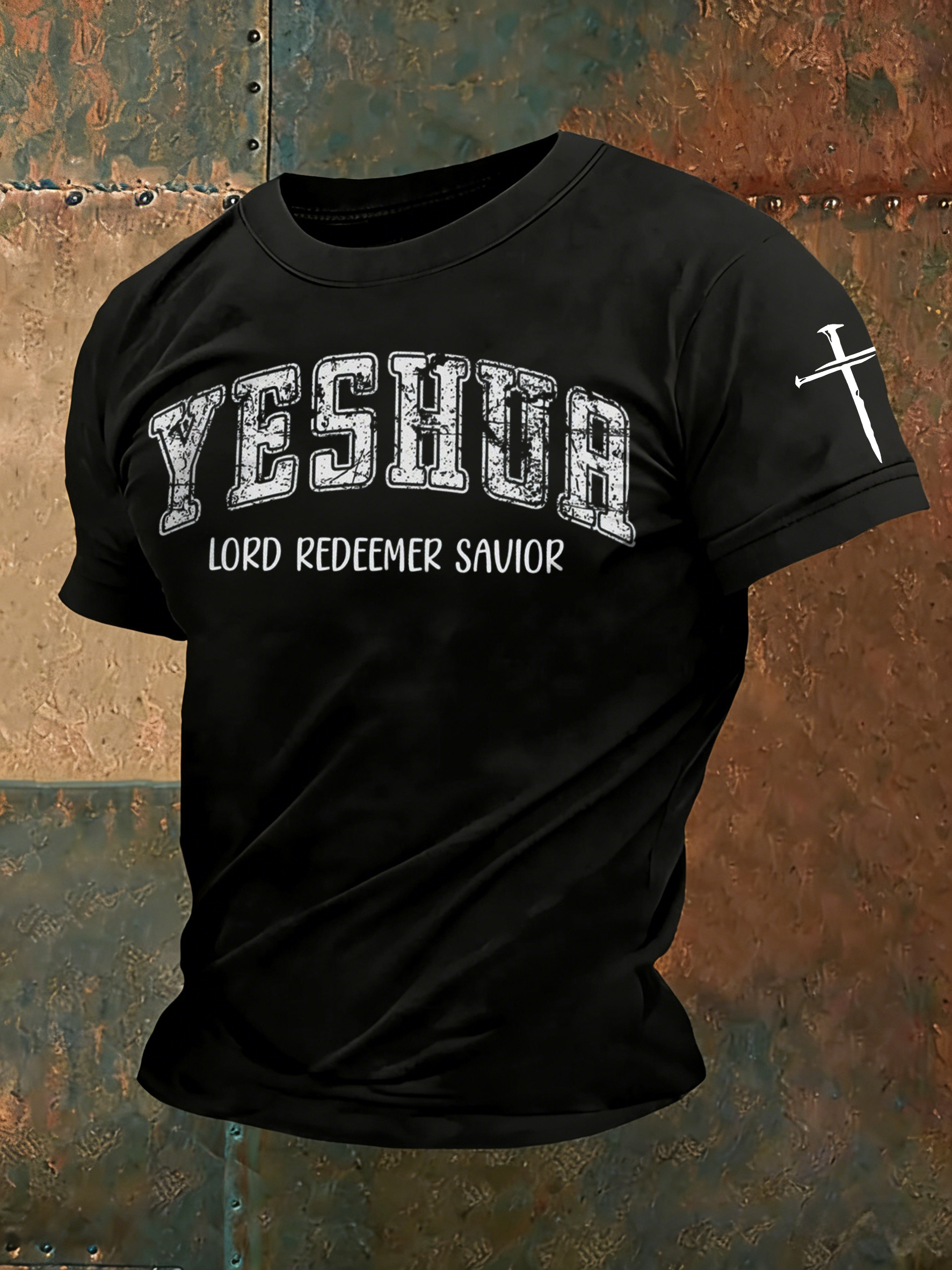 Men'S Casual Faith Jesus Letter Printed Round Neck T-Shirt