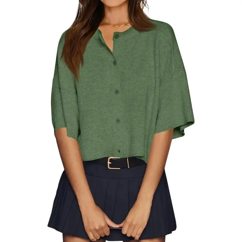 Womens Half Sleeve Cardigan Sweaters