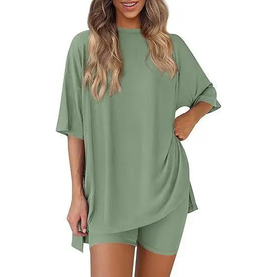 Women's Summer Casual Two-Piece Set: Minimalist Loungewear crafted from soft viscose fabric
