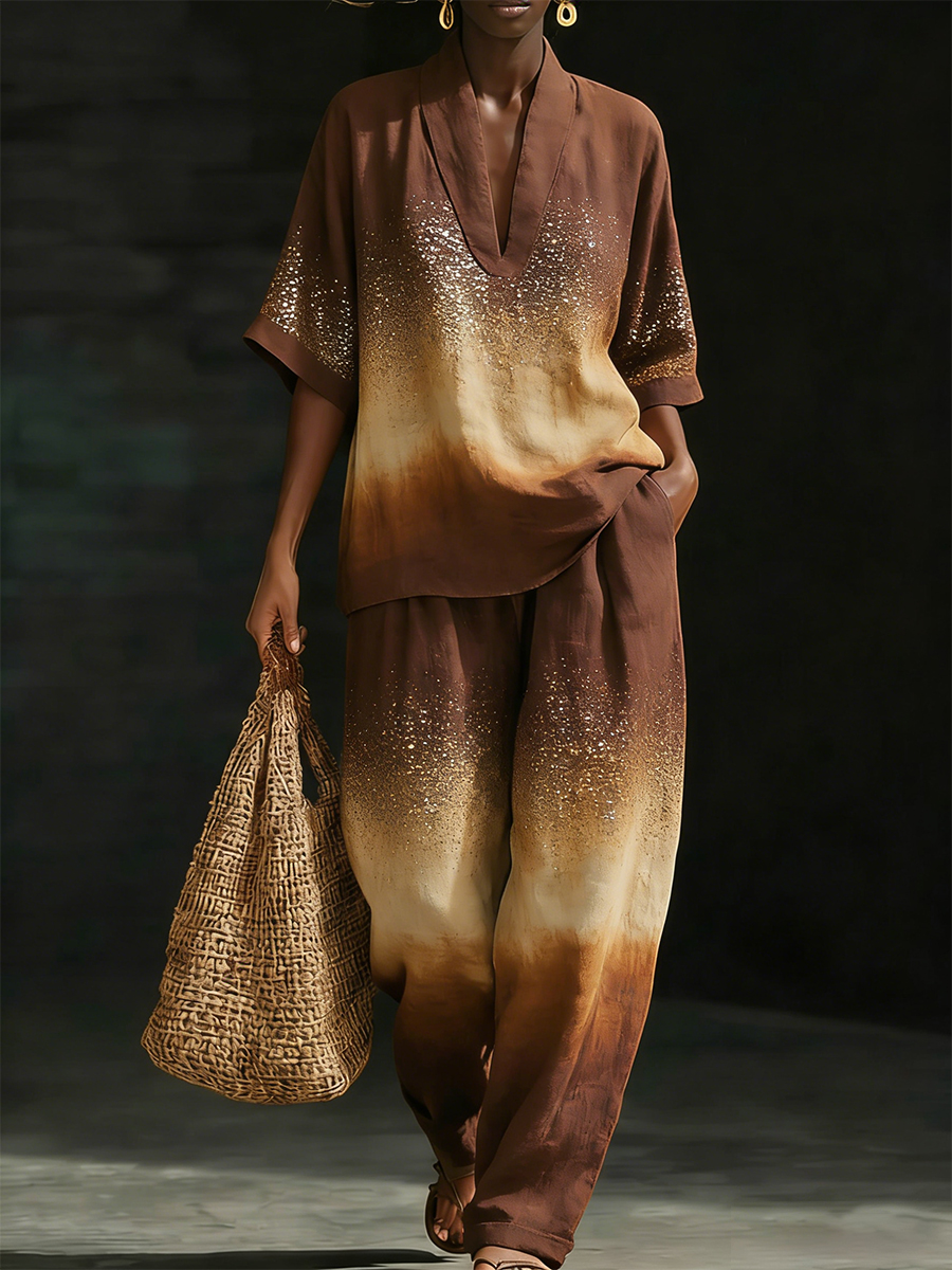 African Bohemian African Print Linen-Cotton Set