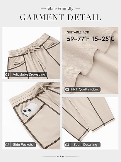 Womens Baggy Barrel Pants Wide Leg Lounge Drawstring Sweatpants with Pockets
